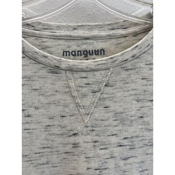 Manguun Mens Sz L Heathered Beige Long Sleeve Pullover Crew Neck Shirt - Picture 3 of 6